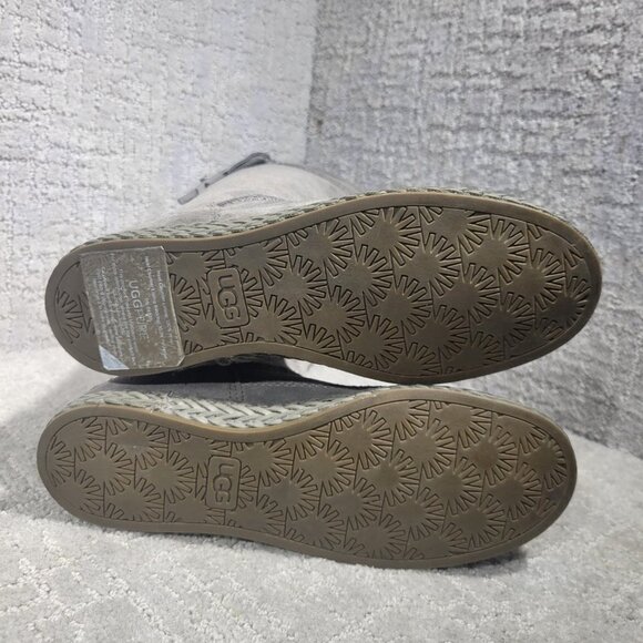 UGG Emerie Women’s Size 6 US Gray Suede Knee High Winter Dress Boots 1106754 - Picture 7 of 10